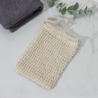Мочалка-мешочек из сизаля Доляна, для вкладывания мыла, 10×14 см, бежевая