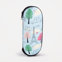 Футляр для очков на молнии, длина 17 см, цвет серый