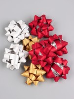 Подарочный Бант - звезда №7.5, с блестками, для упаковки подарков, набор 8 шт., МИКС