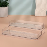 Органайзер для хранения, 2 секции, 26.5×20.5×6.6 см, прозрачный