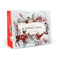 Пакет подарочный новогодний ламинированный «С Новым годом», XL 49×40×19 см