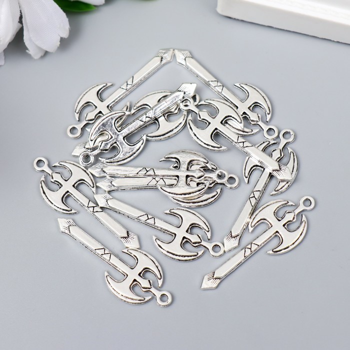 Декор для творчества металл "Топор Амазонки" серебро G199B597 3,7х1,4 см Декор для творчества металл "Топор Амазонки" серебро G199B597 3,7х1,4 см