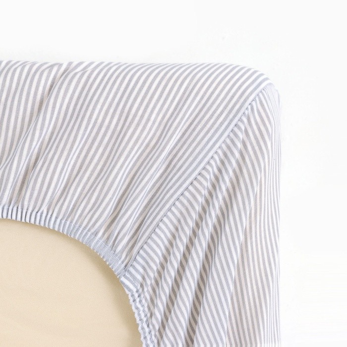 Простыня на резинке "Крошка Я" Полоса  60*120+20 см, бязь 125 г/м2, хл 100%