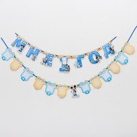 Гирлянда на ленте «Мне 1 год», с 12 карточками для фото, Микки Маус и друзья