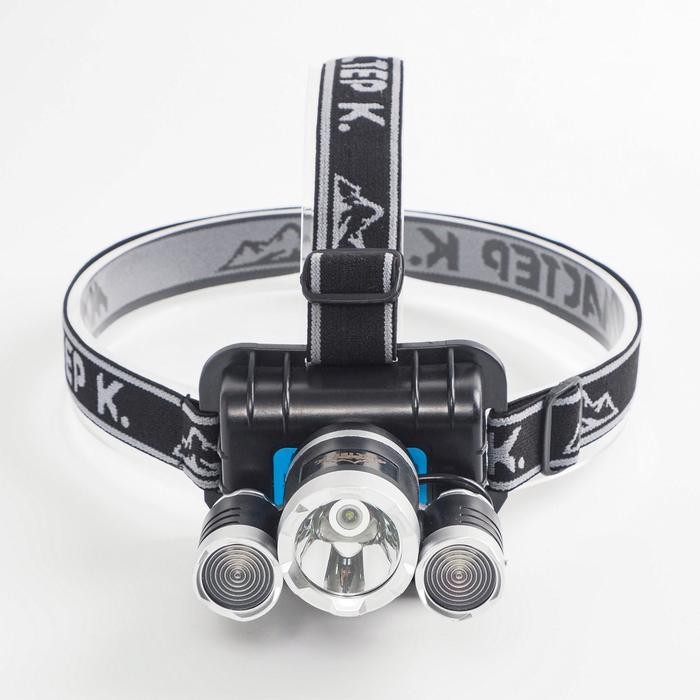 Фонарь налобный аккумуляторный «Мастер К», 10 Вт, 1200 мАч, 600 Лм, 8×9×6 см