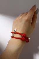 Браслеты парные «Неразлучники» на магнитах, замок с ключиком, красные, d=7 см