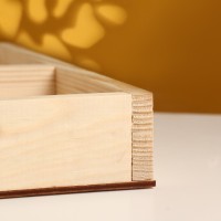 Кашпо для цветов, 25×25×4 см, деревянное, 5 отсеков