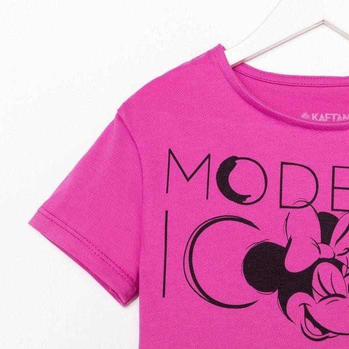 Футболка детская укороченная «Icon» Минни Маус, цвет розовый