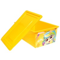 Ящик для игрушек с крышкой, «Радужные единорожки», объём 30 л, цвет жёлтый