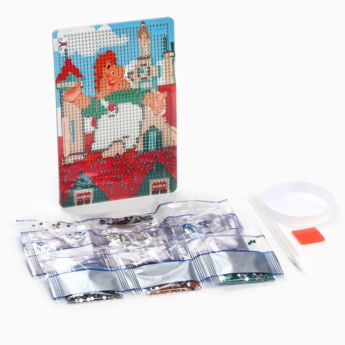 Алмазная мозаика с частичным заполнением для детей «Карлсон», 10 х 15 см