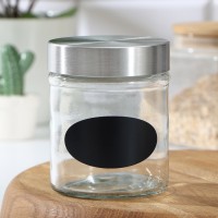 Банка для сыпучих продуктов Доляна «Премиум», 700 мл, 20×8 см, с местом под надпись