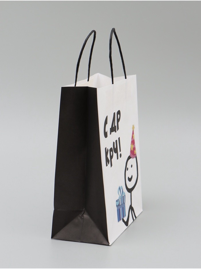 Пакет крафт с приколами «С ДР КРЧ», 21×11×27 см