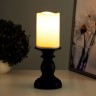 Ночник "Свеча на подставке" LED от батареек 2хАА черный с золотой патиной 9х9х24 см RISALUX