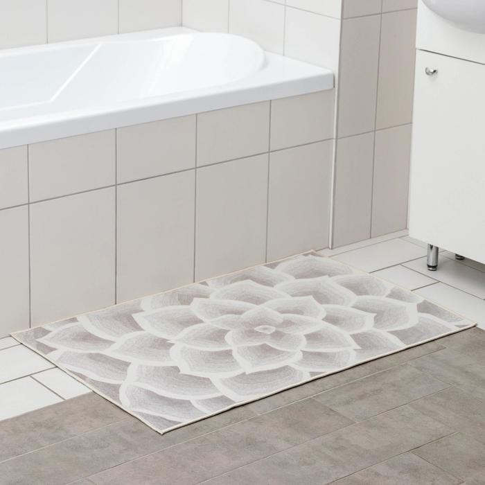 Коврик для дома Доляна «Фло», 60×100 см, серый