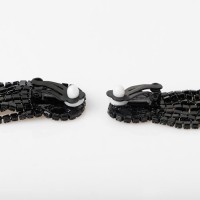 Клипсы для ушей висячие со стразами QF «Диско», элегантность, цвет чёрный