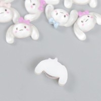 Декор для творчества пластик "Зайка с бантиком" набор 12 шт МИКС 1,7х1,1 см