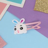 Невидимка для волос "Адель" (набор 2 шт) милый зайка, 5,5 см