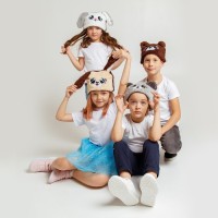 Шапка карнавальная «Весёлые зверята. Новогодняя кошечка», р. 52–54