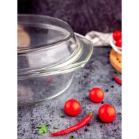Кастрюля из жаропрочного стекла для запекания с крышкой Доляна «Фуэго», 1,5 л, 23,9×20,5×9 см, цвет прозрачный