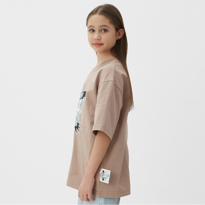 Футболка детская MINAKU, цвет бежевый, рост 110 см