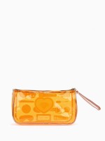 Косметичка на молнии для бассейна, большая, с ручкой, с принтом «Косметика», оранжевая