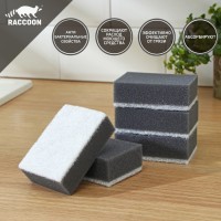 Набор губок для мытья посуды Raccoon, 5 шт., с частицами угля, 8.8×6×3 см, серый