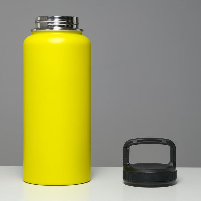 Термос TAKE IT EASY «Карабин», 1 л, сохраняет тепло 24 ч, нержавеющая сталь, пластик, жёлтый