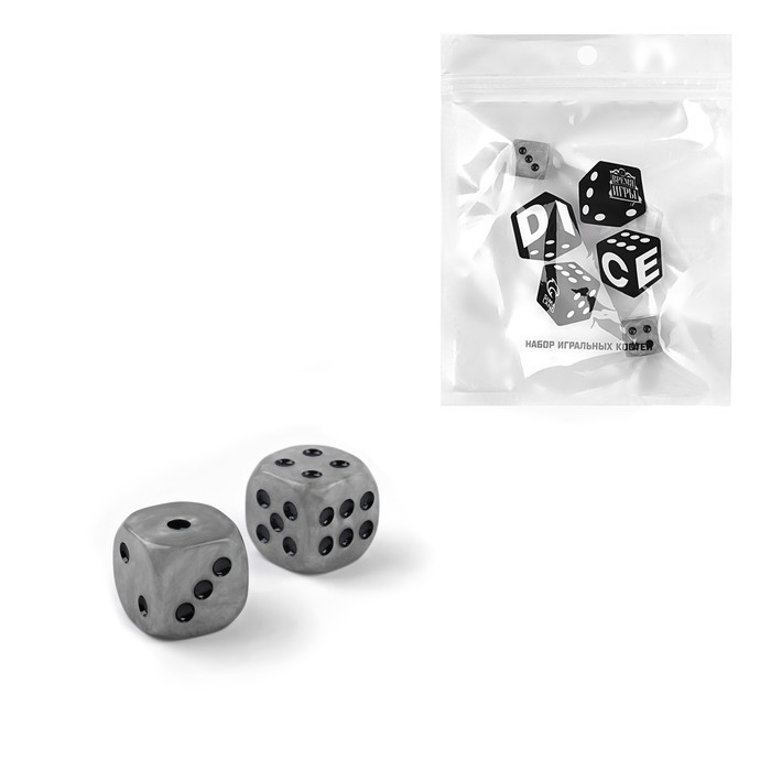Кости игральные "Время игры", кубики для настольных игр, 1.6 х 1.6 см, набор 2 шт