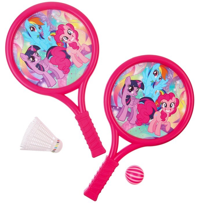 Ракетки 2 шт., воланчик и мячик, My little pony