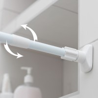 Карниз для ванной комнаты, телескопический, 140–260 см, усиленный, цвет белый