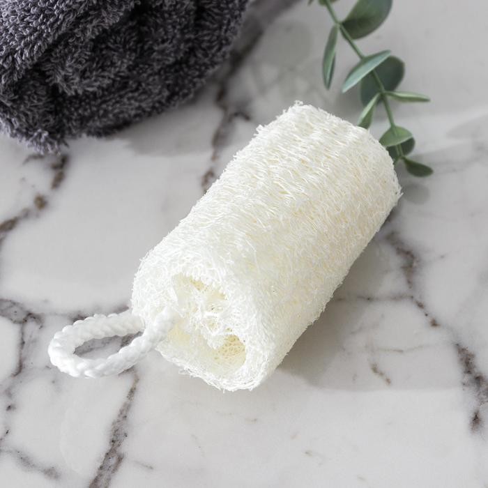 Люффа - мочалка для тела натуральная Доляна, 8×6×6 см, бежевая