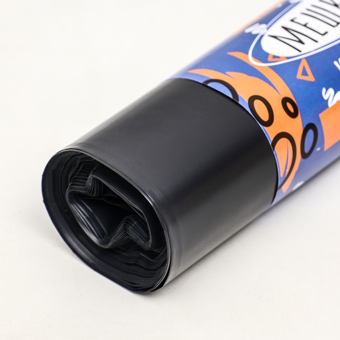 Мешки для мусора в рулоне «UpakLand» 60 л, черные, ПВД, толщина 40 мкм, 10 шт., 50×80 см