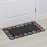 Коврик придверный Доляна «Глория», с окантовкой, 46×75 см