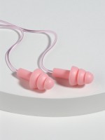 Беруши на шнурке, 3×1.5 см, в футляре, фасовка 10 шт., силиконовые, розовые