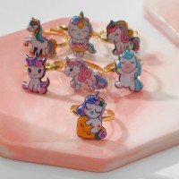 Кольцо детское Выбражулька «Единороги», форма МИКС, цветное, безразмерное