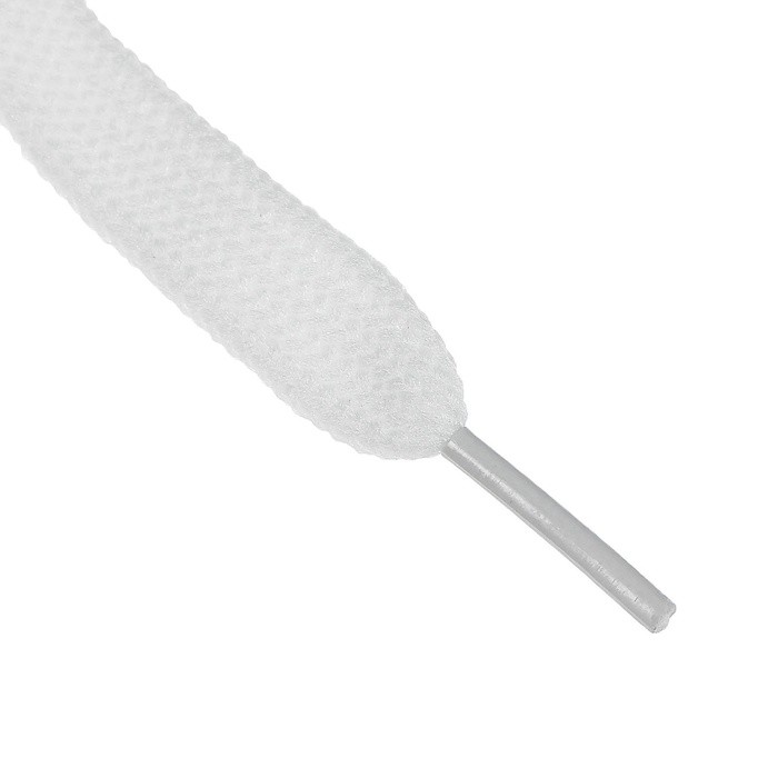 Шнурки для обуви, пара, плоские, 8 мм, 120 см, белые Шнурки для обуви, пара, плоские, 8 мм, 120 см, белые