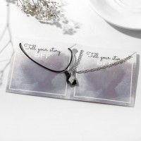 Кулоны парные «Прикосновение», на магните, 52 см, цвет чёрный/серебряный