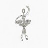 Брошь «Балерина» аронди, цвет радужный в серебре