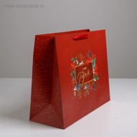Пакет подарочный новогодний ламинированный «Роскошь волшебства», XL 49×40×19 см