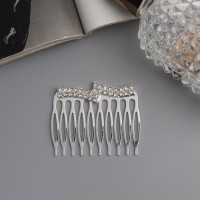 Гребень для волос QF «Медея», набор 2 шт., волны, 5×4 см, серебро