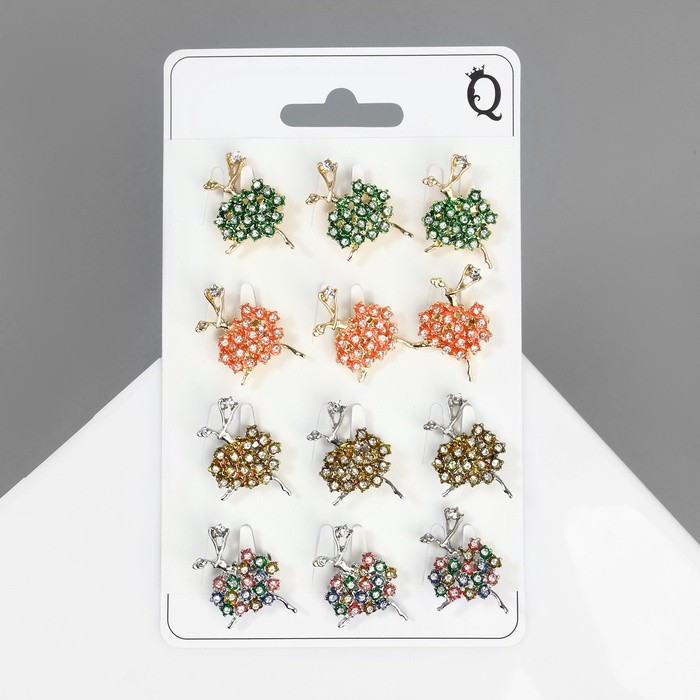 Брошь «Балерина» мини, женственность, цвет МИКС (неделимая фасовка 12 шт., цена за шт.)