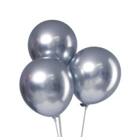Воздушные шары латексные 12" «Хром», 100 шт., серебряные