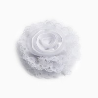 Бант для волос на резинке школьный, белый, 6.5 см, Принцессы