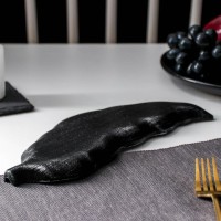 Блюдо для фруктов Доляна «Винтажный лист», 28×10 см, серебряное