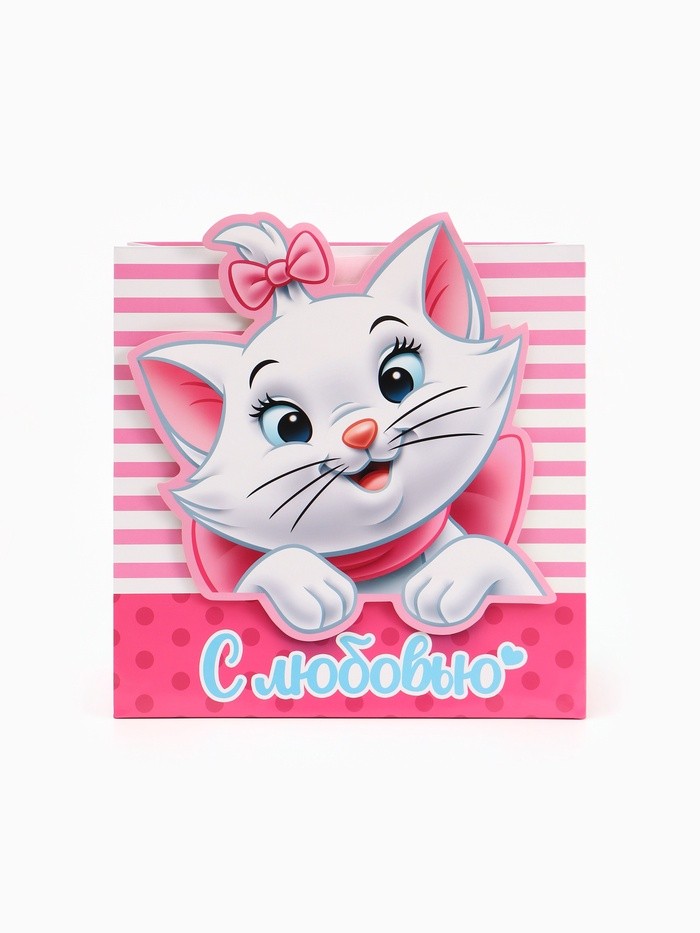 Пакет подарочный «Кошечка», объёмный декор, 30×30×15 см