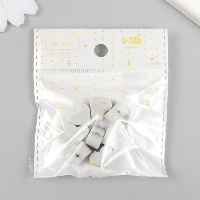 Бусина силикон "Сердечко" холодно-серая d=1,4 см