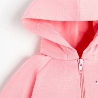 Костюм для девочки (худи, брюки) «Крошка Я» Princess, рост 68-74 см, серый, розовый