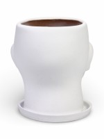 Декоративный горшок для цветов «Голова», керамический, 1.3 л, 16×16×14 см, белый