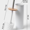 Ёршик для унитаза SAVANNA BAMBOO, 9.5×38 см, белый