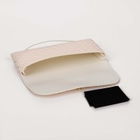 Футляр для очков на резинке, салфетка, цвет чёрный